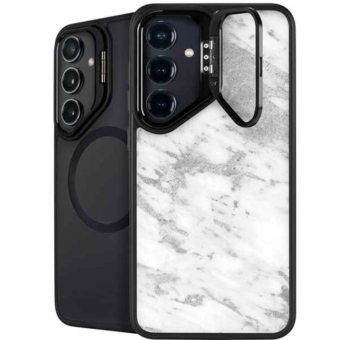 Silver Marble Galaxy S25 Kickstand Case